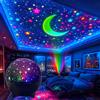 RUDECK Luce Notturna LED Proiettore Cielo Stellato e Luna, Cambio Automatico Colore USB 5V RGB, Luce Ambientale per Cameretta Bambini e Feste di Compleanno