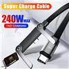 NONE Cavo Intrecciato 2-in-1 da 240W con Supporto Pieghevole per Telefono, Cavo Dati USB-C a Tipo C a Ricarica Rapida a Forma di T per iPhone 17 16 Samsung