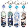NONE Portachiavi Anime con Personaggi di Genshin Impact: Linnea, Flins, Durin, Mualani, Furina, Arlecchin - Accessori Carini per Borsa e Regalo