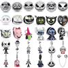 Disney Collezione di Ciondoli Teschio e Mostro in Argento Sterling 925 per Halloween, Design Gotico Spaventoso, Perline per Gioielli Fai-da-Te da Donna