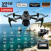 Lenovo Drone Lenovo V916MAX GPS con Ritorno Automatico, 5G, Doppia Fotocamera 8K HD 4K, Telecomando con Schermo, Evitamento Ostacoli Laser, Giocattolo RC FPV