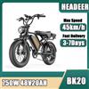 NONE Bici Elettrica 750W 48V 20Ah, Pneumatici Fat da 20 Pollici, Doppia Sospensione, Freni a Disco, E-bike per Adulti Fuoristrada e Pendolari