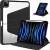 NONE Custodia per iPad Pro 11 M5 2025 e Pro 11 M4 2024 da 11 pollici, con supporto girevole a 360 gradi, cover posteriore trasparente in acrilico e slot per la penna