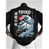 NONE T-shirt Uomo 2026 Nuova Collezione Estiva Stile Giapponese con Motivo Trendy, Vestibilità Ampia, in Cotone Morbido, Versatile, Confortevole e Traspirante