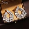ZAKOL Fashion Clear zircone orecchini a forma di cerchio per le donne gioielli in cristallo per feste di matrimonio EP069