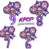 Bandai Set di palloncini in lamina con numeri da 1 a 9 a tema Anime K-pop, palloncini a tema con personaggi del cast completo, decorazione per torta per feste di compleanno, accessorio per foto.