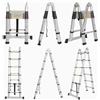 NONE Scala telescopica in alluminio da 3,8 m con barra stabilizzatrice, multiuso per uso domestico, conforme alla norma EN 131