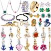 NONE Gioielli Raffinati in Argento S925 Placcato con Charm Floreali Romantici, Cuori, Carpe, Coniglietti Pasquali, Galli e Conchiglie