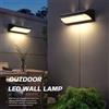 PIBAOGU 2 lampade da parete a LED per esterni IP66 impermeabili 16W 220V nere, illuminazione da parete per cortile, portico, illuminazione esterna