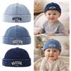 NONE Cappello Estivo Senza Visiera per Bambini con Ricamo a Lettere, in Cotone Denim, Regolabile, Traspirante, Protezione Solare