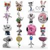 Disney Ciondolo Disney in argento 925 a forma di coniglio e volpe, adatto per braccialetti e collane fai da te con catena a serpente, per gioielli da donna