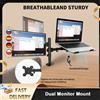 ELOOLE Supporto doppio per laptop e monitor con morsetto, supporto da scrivania ergonomico completamente regolabile per schermi da 13-27 pollici, braccio in acciaio resistente, carico massimo 8 kg