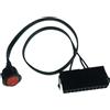 NONE Server PC ATX PSU 24Pin Presa femmina Pulsante interruttore di avviamento Cavo di alimentazione 18AWG Autobloccante a forma di barca 50 cm Indicatore luminoso rosso