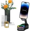 Generic Supporto Per Cellulare Con Altoparlante Base Tablet Audio Live Streaming | Stand Telefono Con Audio Induttivo E Luce Registrazione Video E Film Per Viaggi Vacanze Casa Appartamento