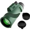 yeeplant Telescopio monoculare 80 x 100 con adattatore per smartphone, prisma BAK4, rivestimento FMC, corpo in gomma leggera, 15,7 x 7,1 cm, per bird watching, viaggi, verde