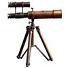 interoknack Telescopio nautico vintage in ottone con treppiede in legno, vetro decorativo pirata