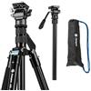 Fotopro Treppiede da viaggio compatto in alluminio e monopiede con testa a sfera a 360°, piastra a sgancio rapido, treppiede professionale per fotocamera DSLR A4I/A5I (blu, 80 A5i)