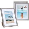 LYYYYX Cornice portafoto in legno da 20 x 25 cm, con display passepartout, 10 x 15 cm e 13 x 18 cm, con cornice opaca in MDF, set da 3 cornici per certificati, foto, poster, puzzle
