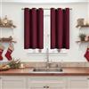 YoungsTex Tende oscuranti bordeaux, lunghezza 101 cm, per finestre di cucina e bar, isolamento termico, con occhielli, oscuranti, per camera da letto, cantina, bagno, 2 pannelli, 106 x 101 cm