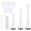 Carehabi 109 Pezzi Kit Stoppini per Candele, 100 Stoppini in Cotone (10/15/20 cm) con 5 Adesivi e 4 Supporti di Centraggio, Kit Candele fai da te per la Produzione di Candele