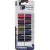 Korbond Selezione di Mix di Fili Scuri in Poliestere 12 Pezzi Rocchetti 12 x 32 m - 10 Colori - 384 Metri - Cuciture a Mano e Macchina, riparazioni, creazioni