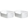 TATAY Cestino Portaoggetti 3,5 L Basic | Scatola Organizzatrice | Maniglie Integrate | Design Minimalista | Plastica Resistente Senza BPA | 24,5x17x10,5 cm, Bianco (Confezione da 2)