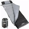 Arebos Sacco a Pelo con Cuscino e Coperta in Pile | 220 x 83 cm | Sacco a Pelo Camping per Adulti | 0-25°C | Idrorepellente | Sacca di Compressione