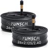 YunSCM 2 camere d'aria per bici da 66 cm, 26 x 2,125/2,25/2,30/2,35/2,40 AV48 mm, valvola Schrader 56/64-559, 26 pollici, compatibili con 26 x 2,125 26 x 2,25 26 x 2,3 26 x 2. 35 26x2.4 Bike pneumatici Tubi
