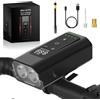ISAMUTO F20 Pro - Gonfiatore elettrico per bicicletta, 150 psi, mini compressore portatile con display digitale e luce LED, 2400 lm, pompa ad aria per bicicletta da strada e MTB, compatibile con