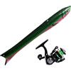 Generic Canna da pesca in miniatura, tascabile, piccola canna da pesca, per pesca a traina, campeggio, escursionismo, viaggi, offshore, surf,