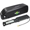 WILLQ Batteria Portatile al Litio per e-Bike 52V, 48V, 36V, 24V 8AH 10AH 13AH 15AH 17.5AH 20AH 21AH Batteria Sostitutiva per Motori di Mountain Bike elettriche,52v15ah