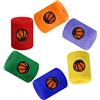 Daleweo 6 Pezzi Polsini Tennis Bambino Spugna Colorati Fascia Sudore Polso Calcio Basket Palestra Padel Accessori Sportivi Cotone Morbido (Basket)