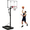 LIFEZEAL Canestro da Basket Esterno Regolabile 170-305 Cm, Canestro Basket con Tabellone in PC, Ruote Resistenti e Ampia Base, Resistente agli Urti, per Cortili, Scuole