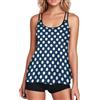 Generico Costume Donna Tankini,Costume da Bagno Bikini retrò Sexy A Vita Alta da Donna con Schiena Incrociata