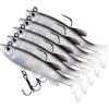 Générique Esca da pesca - Esca a a coda da 3,15 pollici | Set di cinque ganci in PVC - Design durevole e realistico, ideale per pesca alla traina, lancio, jigging, sport all'aria aperta