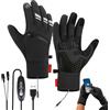 Generic Guanti riscaldati, elettrici, impermeabili, riutilizzabili, per touchscreen, invernali, caldi, per caccia, campeggio, golf, lavoro, moto, ufficio, sci