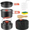 JSMTKJ 10 PCS Campeggio Pentole Utensili Set, Stoviglie da Campeggio