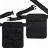 Hoppipola Marsupio da cameriere regolabile, organizer a 5 scomparti per contanti e penne, cintura in nylon resistente all'acqua per ristorante e giardino, nero