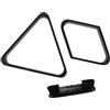NIYANGLE Set 1 Pezzo Triangolo da Biliardo in Legno Massello Nero, Accessori per Biliardo Facile Pulizia e Rapido Posizionamento, per Sala Giochi e Ritrovi