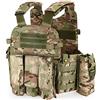 Lixada Gilet Molle modulare da Uomo Outdoor, Gilet da carico con Caricatore per Attrezzi da tiro con Tasca per l'idratazione,4 Colori