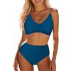Generico Costume Curvy Donna 2 Pezzi,Costume da Bagno da Donna Tankini Copricostume da Spiaggia E Piscina Top Bikini Traforato con Pantaloncini da Bagno Costume da Bagno Due Pezzi Classico