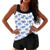 Generico Costume Donna,Costume da Bagno Tankini con Stampa Floreale Top Bikini Contenitivo Regolabile Imbottitura Removibile