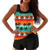 Generico Costume Perizoma Donna Mare,Costume da Bagno Tankini con Stampa Floreale Reggiseno Imbottito Removibile Controllo Regolabile Due Pezzi