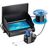 HEIBTENY Telecamera grandangolare per pesca subacquea con monitor IPS, per mare, ghiaccio, lago, fiume, stagno, dispositivo di ricerca dei pesci a lunga durata per batteria nera 15 m (30 m)