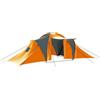 sephironlbb Tenda da campeggio per 9 persone, grigio/arancione, 570 x 385 x 170 cm, 3 cabine, traspirante, ideale per viaggi all'aperto, campeggio, vacanze