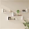 [en.casa] Set Modulare di 3 Mensole a Parete Scaffale da Muro a Gradini e 2 Ripiani Componibili per Libri Oggetti Decorativi Soggiorno Studio Cucina Ingresso - Bianco