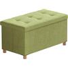 BRIAN & DANY Pouf Contenitore Rettangolare, Panca Con Gambe, Sgabello, Cassapanca da Interno, Baule, Verde, 76 x 38 x 38 cm