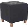 CLP Poggiapiedi Divano Pharao I Sgabello Pouf Capitonné Imbottito In Stoffa I Sgabello Basso Salotto Piedini in Legno, Colore:grigio scuro