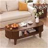 MIOOSUT Tavolino da caffè convertibile 100 x 50 x 40,5 cm, tavolino con ampio spazio nascosto e scomparto aperto, tavolino da salotto, per soggiorno, ufficio, stile moderno (colore noce, 100 x 50 x 40,5)