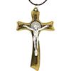 SHALOM - Croce San Benedetto in Metallo Bronzato con Laccio 8x5 Cm